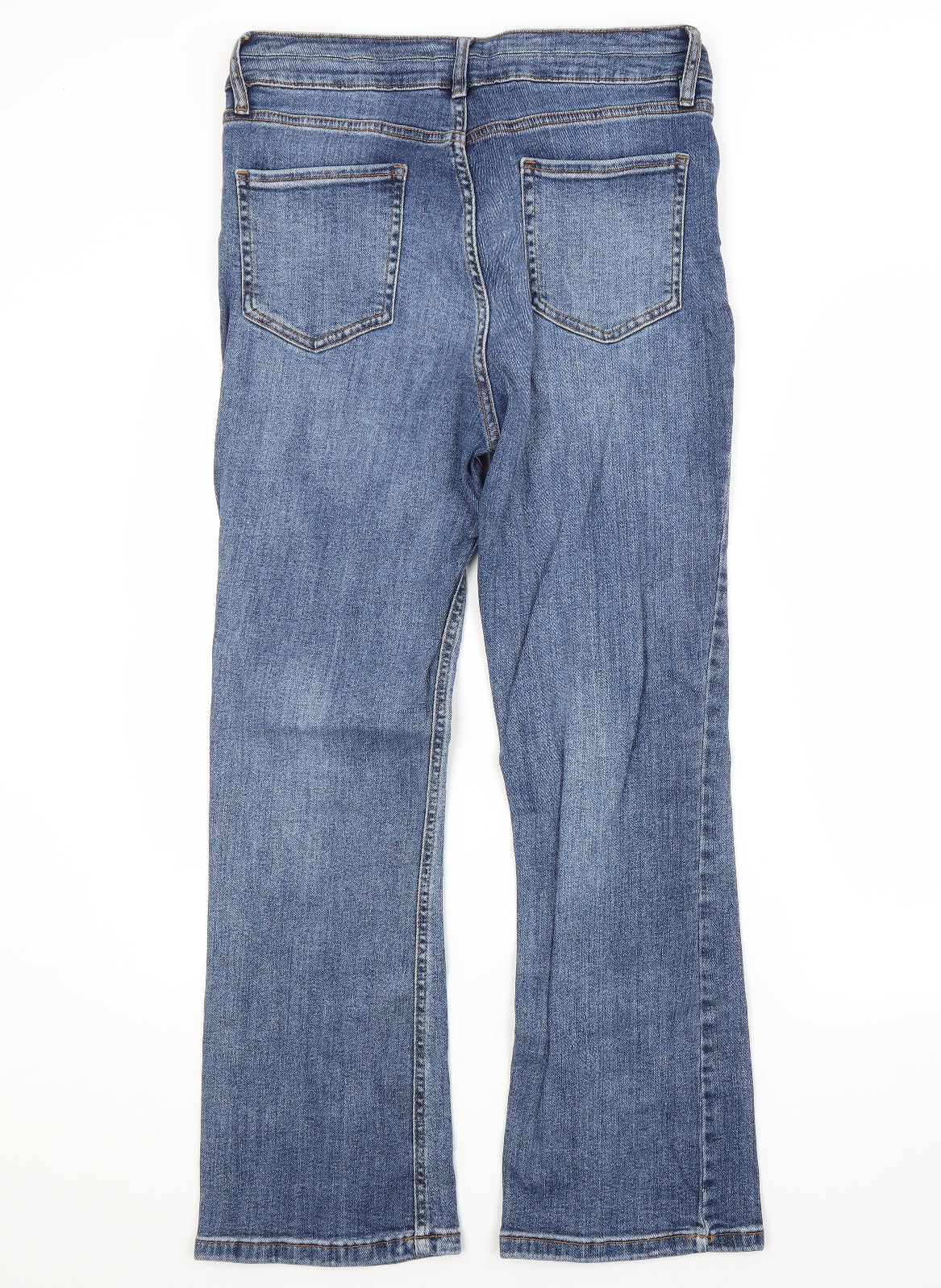 F&F Womens Blue  Cotton Bootcut Jeans Size 14 L27 in Regular