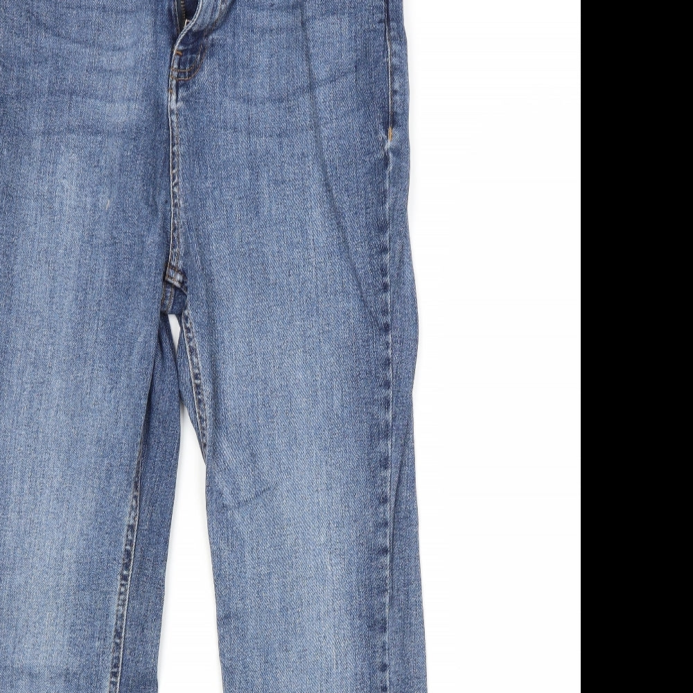 F&F Womens Blue  Cotton Bootcut Jeans Size 14 L27 in Regular