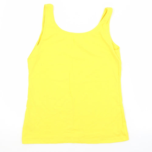 Papaya Womens Yellow  Cotton Basic Tank Size 14 Scoop Neck