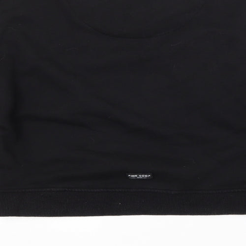 Pink Soda Womens Black  Cotton Pullover Sweatshirt Size 12