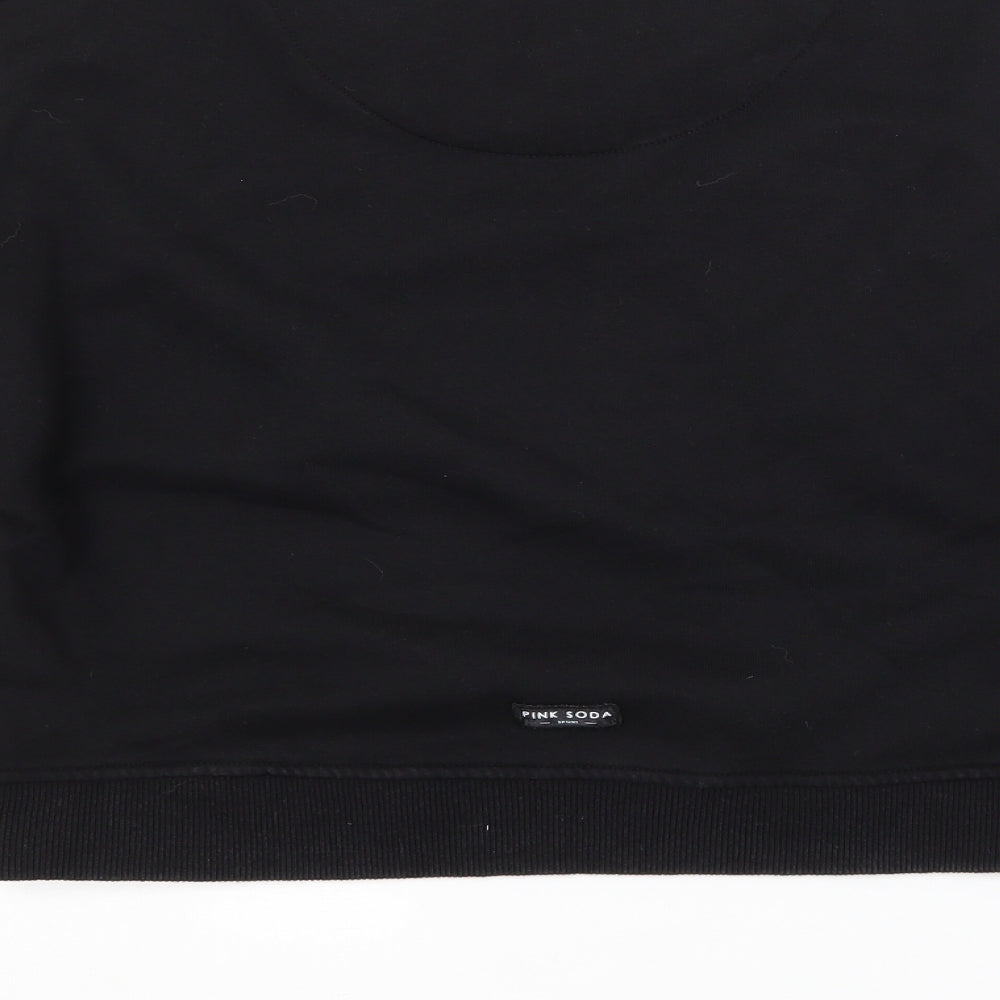 Pink Soda Womens Black  Cotton Pullover Sweatshirt Size 12