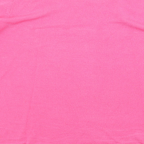 M&S Womens Pink Scoop Neck  Acrylic Pullover Jumper Size 10