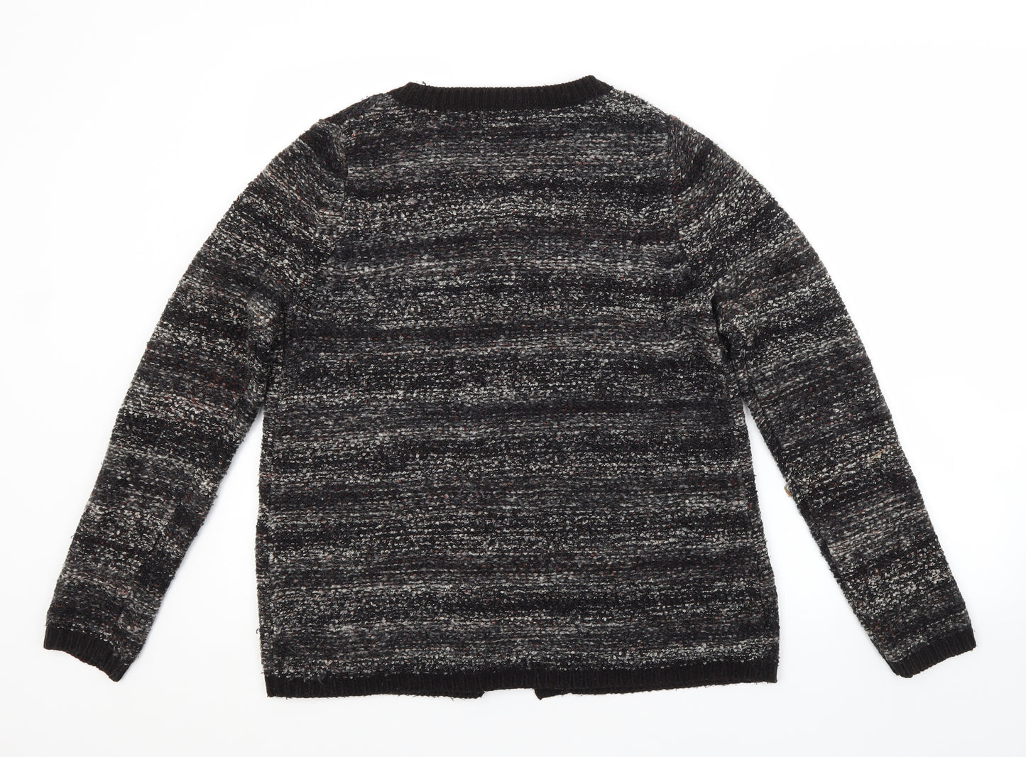 Papaya Womens Grey Scoop Neck  Acrylic Cardigan Jumper Size 14