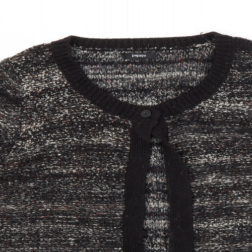 Papaya Womens Grey Scoop Neck  Acrylic Cardigan Jumper Size 14