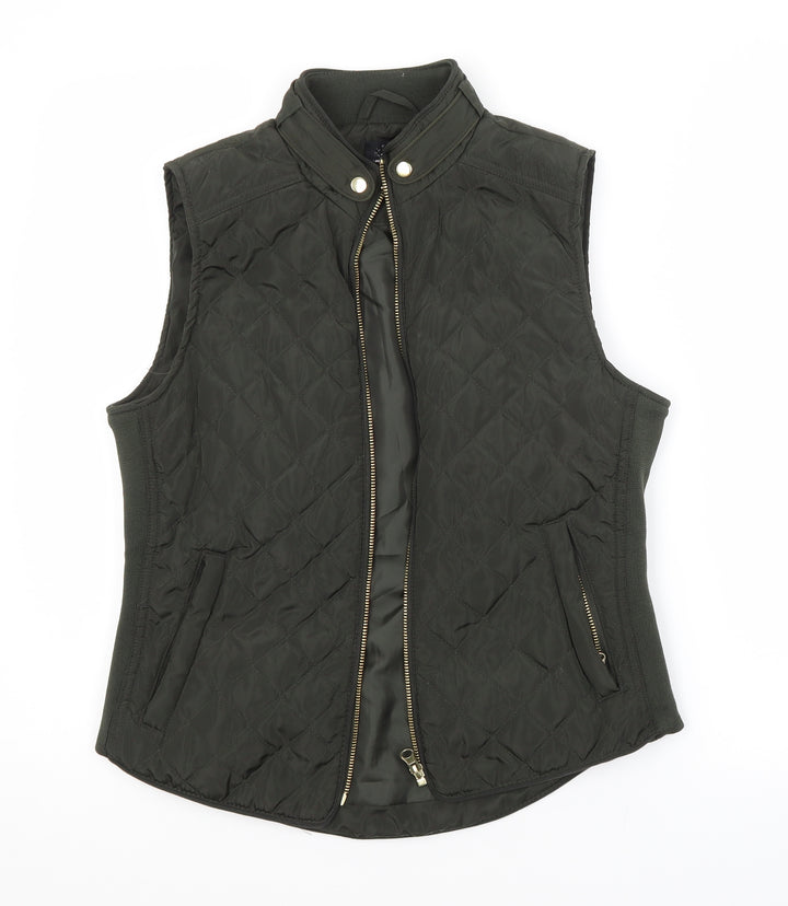 Atmosphere Womens Green Argyle/Diamond  Puffer Jacket Waistcoat Size 10