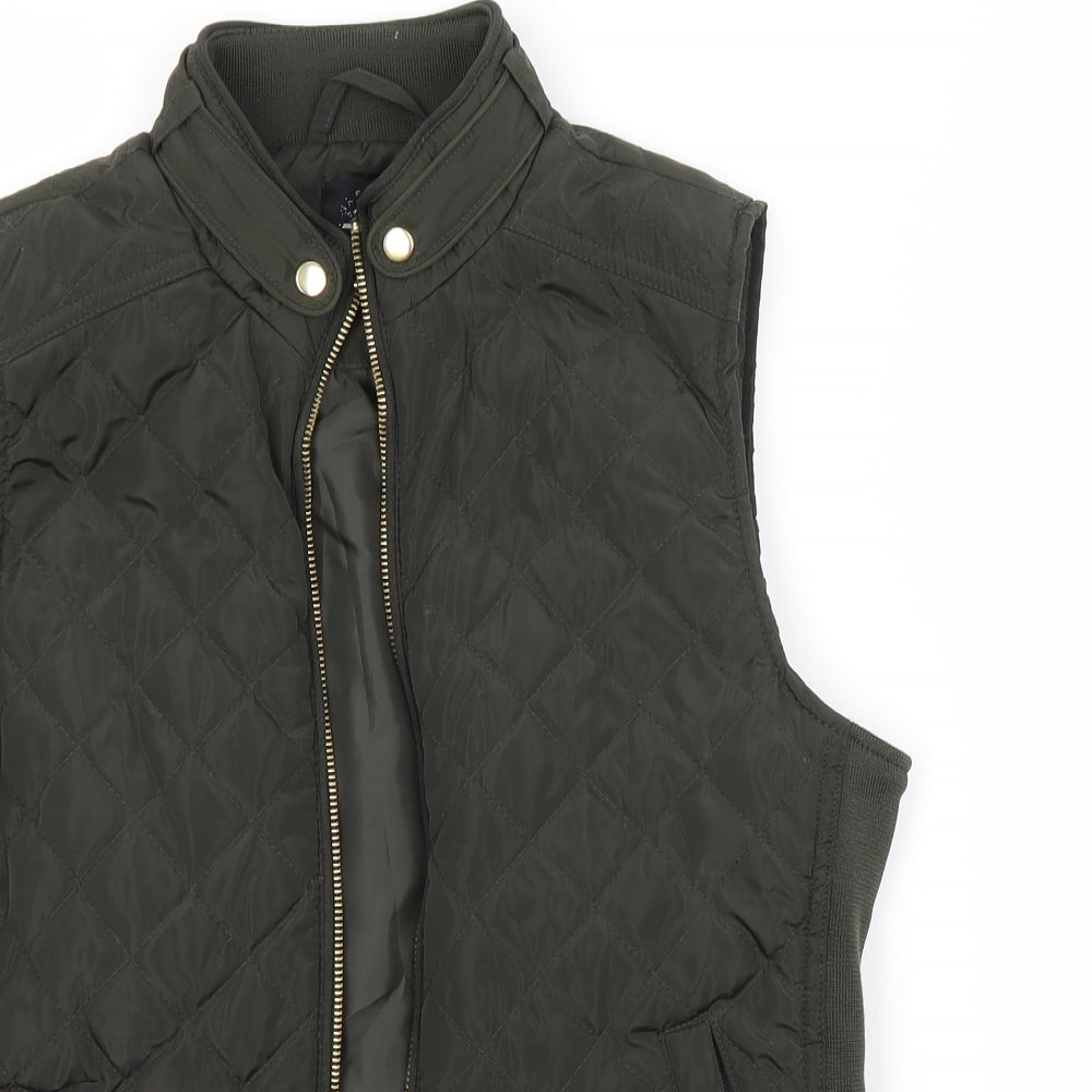 Atmosphere Womens Green Argyle/Diamond  Puffer Jacket Waistcoat Size 10