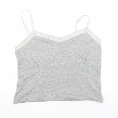 Fenn Wright Manson Womens Grey  Cotton Cropped Tank Size XL V-Neck