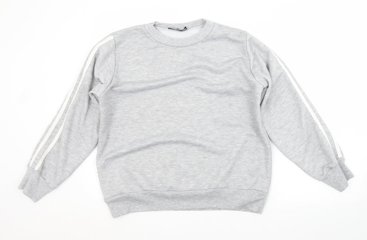 Boohoo Womens Grey Polyester Pullover Sweatshirt Size 12