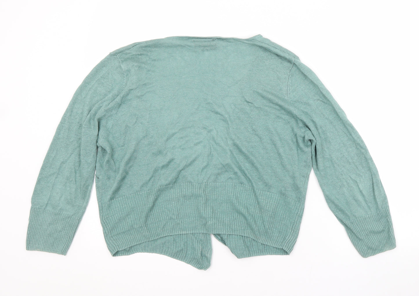 Principles Womens Multicoloured V-Neck  Linen Cardigan Jumper Size 18