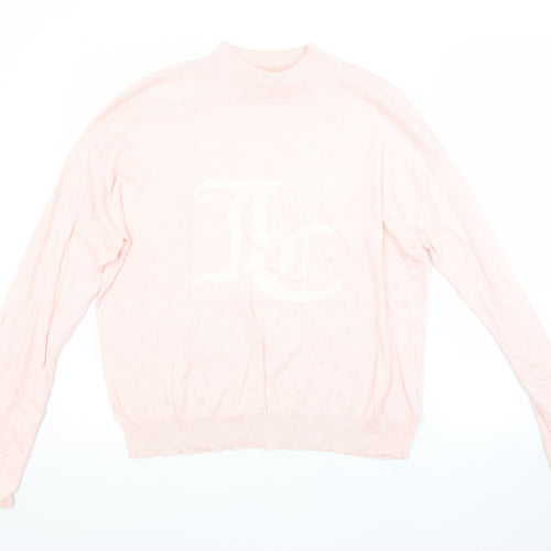 Juicy Couture Womens Pink Crew Neck  Cotton Pullover Jumper Size XL