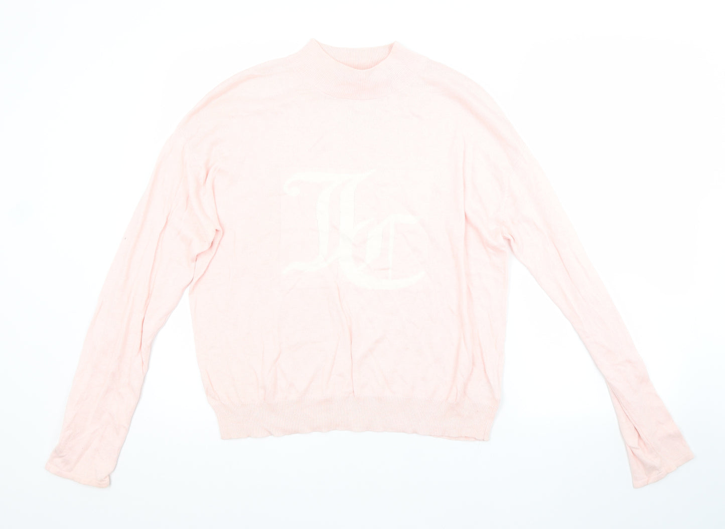 Juicy Couture Womens Pink Crew Neck  Cotton Pullover Jumper Size XL