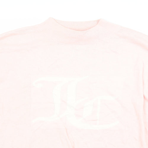 Juicy Couture Womens Pink Crew Neck  Cotton Pullover Jumper Size XL