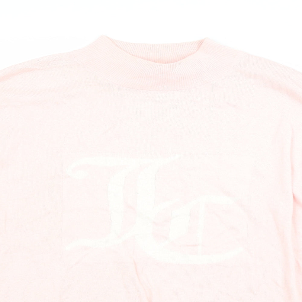 Juicy Couture Womens Pink Crew Neck  Cotton Pullover Jumper Size XL