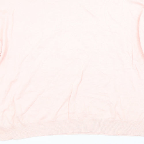 Juicy Couture Womens Pink Crew Neck  Cotton Pullover Jumper Size XL