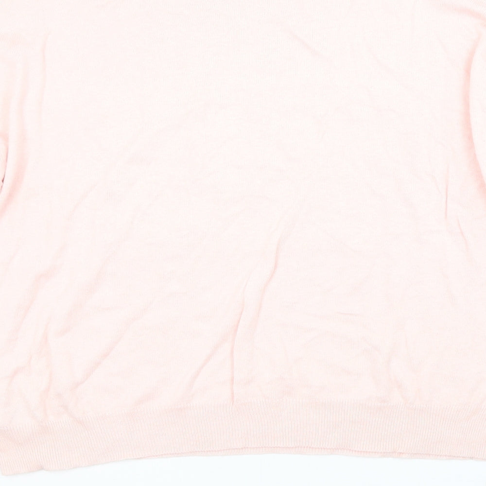 Juicy Couture Womens Pink Crew Neck  Cotton Pullover Jumper Size XL