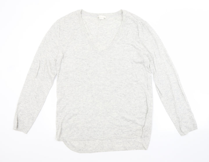 H&M Womens Grey Scoop Neck Polyamide Pullover Jumper Size S