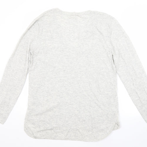 H&M Womens Grey Scoop Neck  Polyamide Pullover Jumper Size S