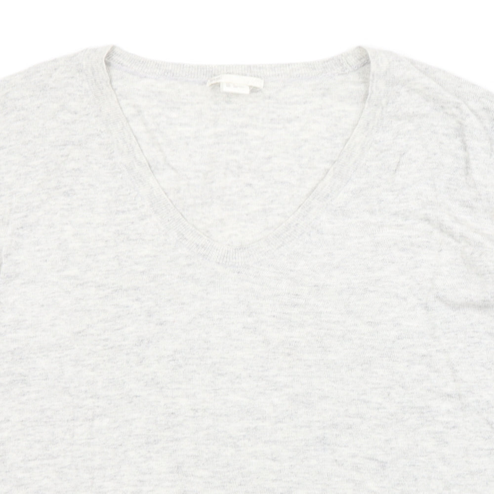 H&M Womens Grey Scoop Neck  Polyamide Pullover Jumper Size S
