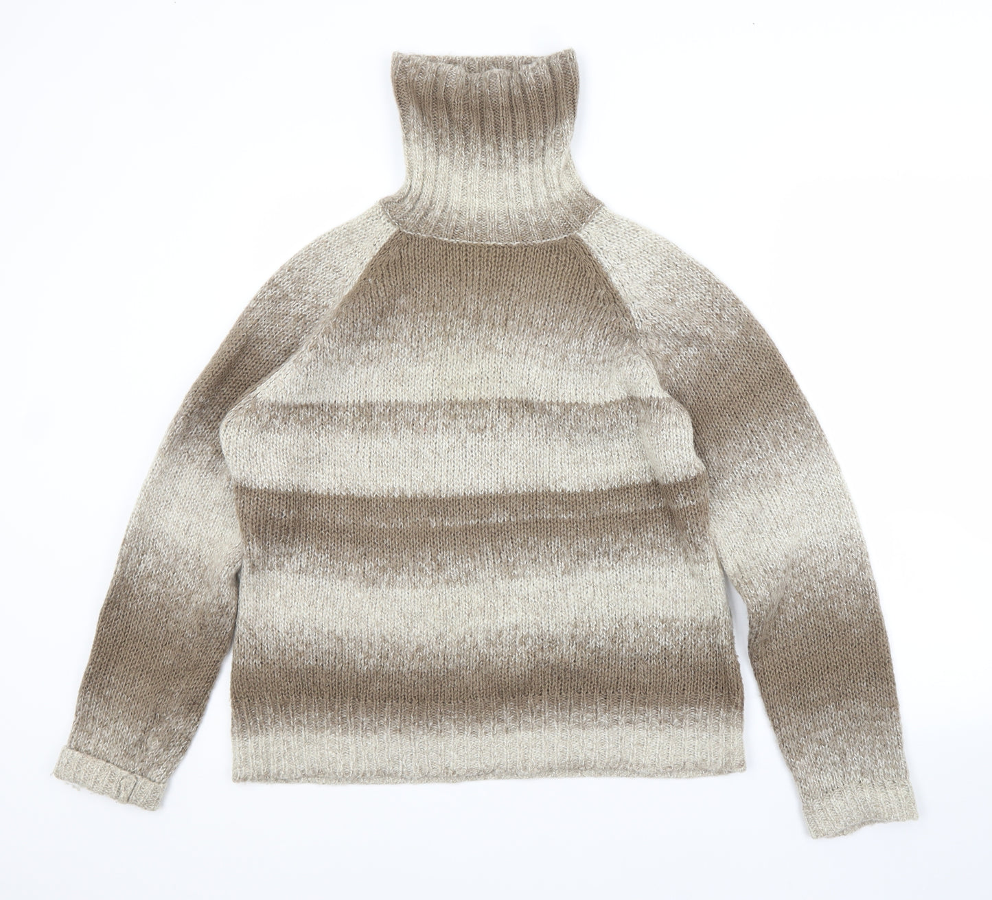 Papaya Womens Beige Roll Neck  Acrylic Pullover Jumper Size 18