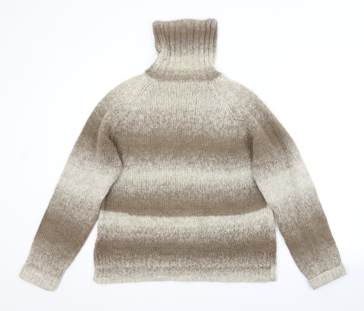 Papaya Womens Beige Roll Neck  Acrylic Pullover Jumper Size 18