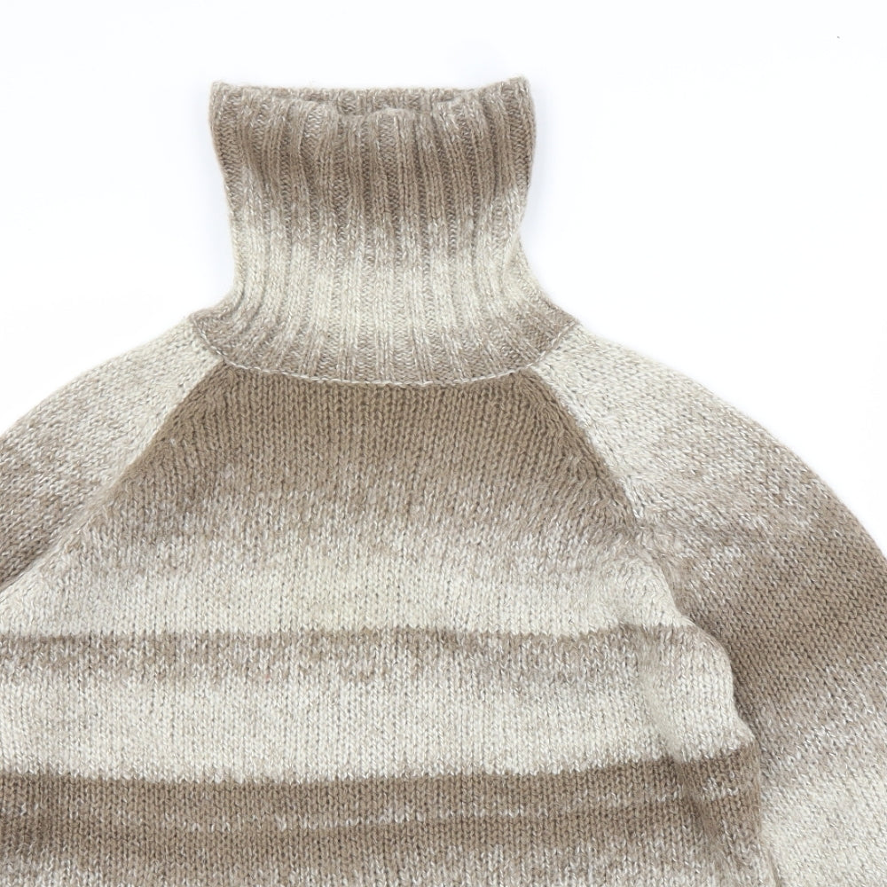 Papaya Womens Beige Roll Neck  Acrylic Pullover Jumper Size 18