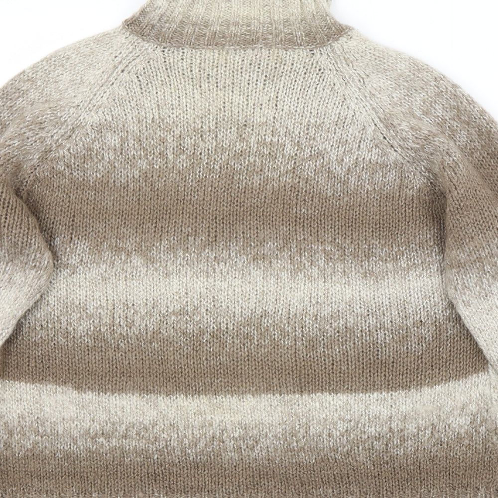 Papaya Womens Beige Roll Neck  Acrylic Pullover Jumper Size 18