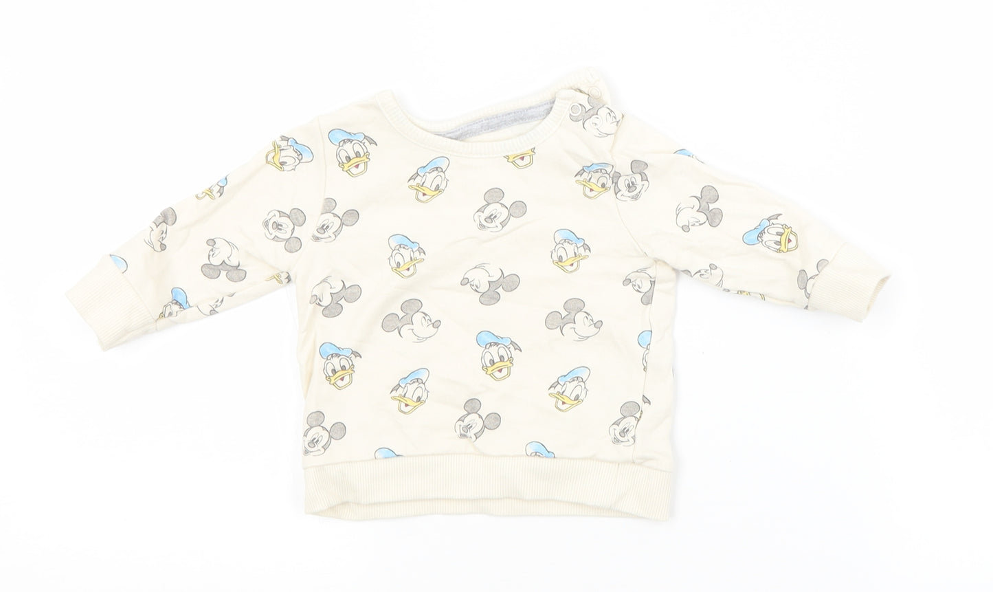 George Baby Beige Spotted Cotton Pullover Jumper Size 0-3 Months   - DISNEY