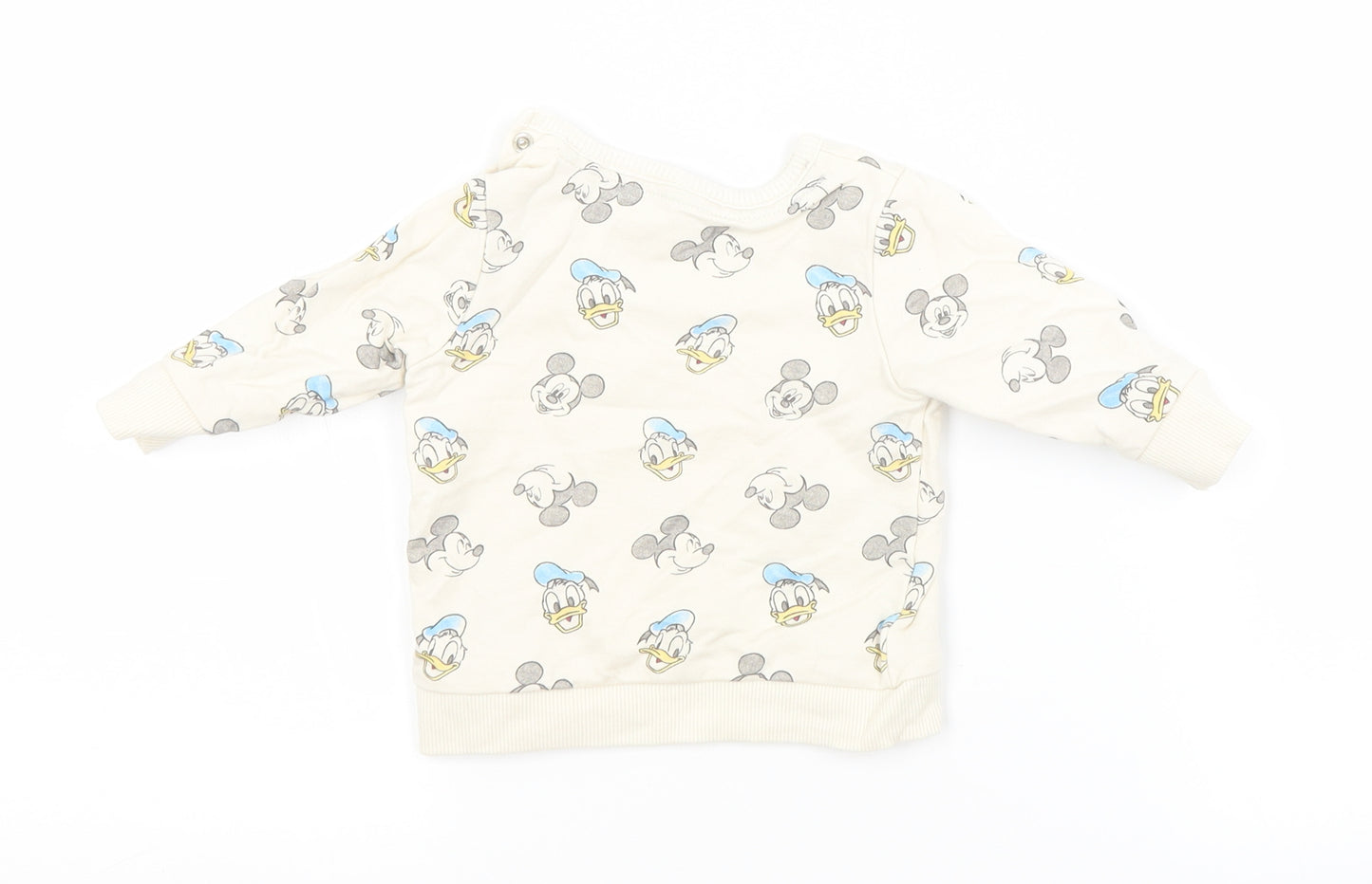 George Baby Beige Spotted Cotton Pullover Jumper Size 0-3 Months   - DISNEY