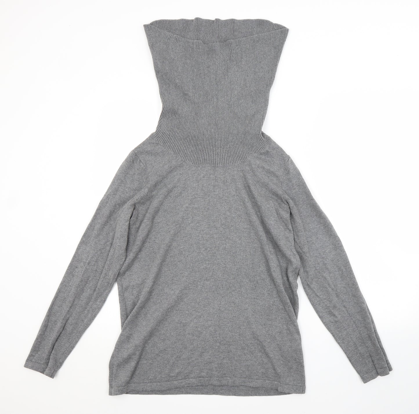 BPC Womens Grey Roll Neck  Cotton Pullover Jumper Size 12