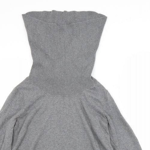 BPC Womens Grey Roll Neck  Cotton Pullover Jumper Size 12