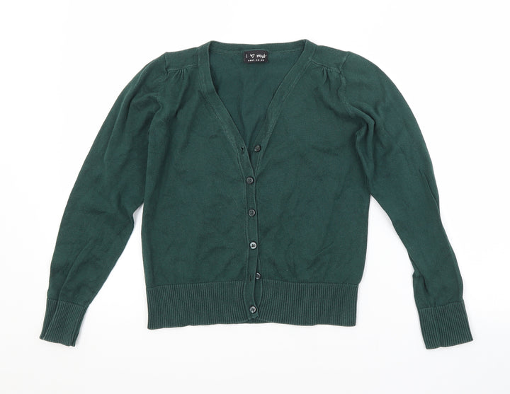 NEXT Boys Green V-Neck Cotton Cardigan Jumper Size 9-10 Years