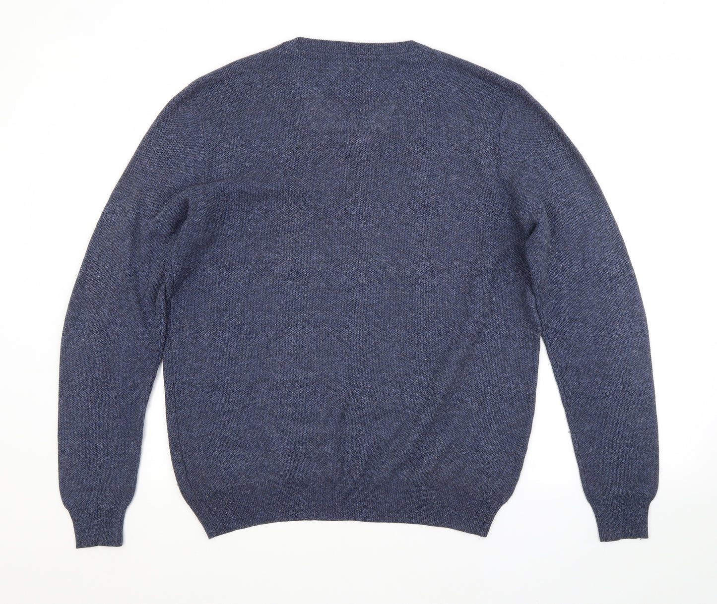 RJR.John Rocha Womens Blue V-Neck  Cotton Pullover Jumper Size M