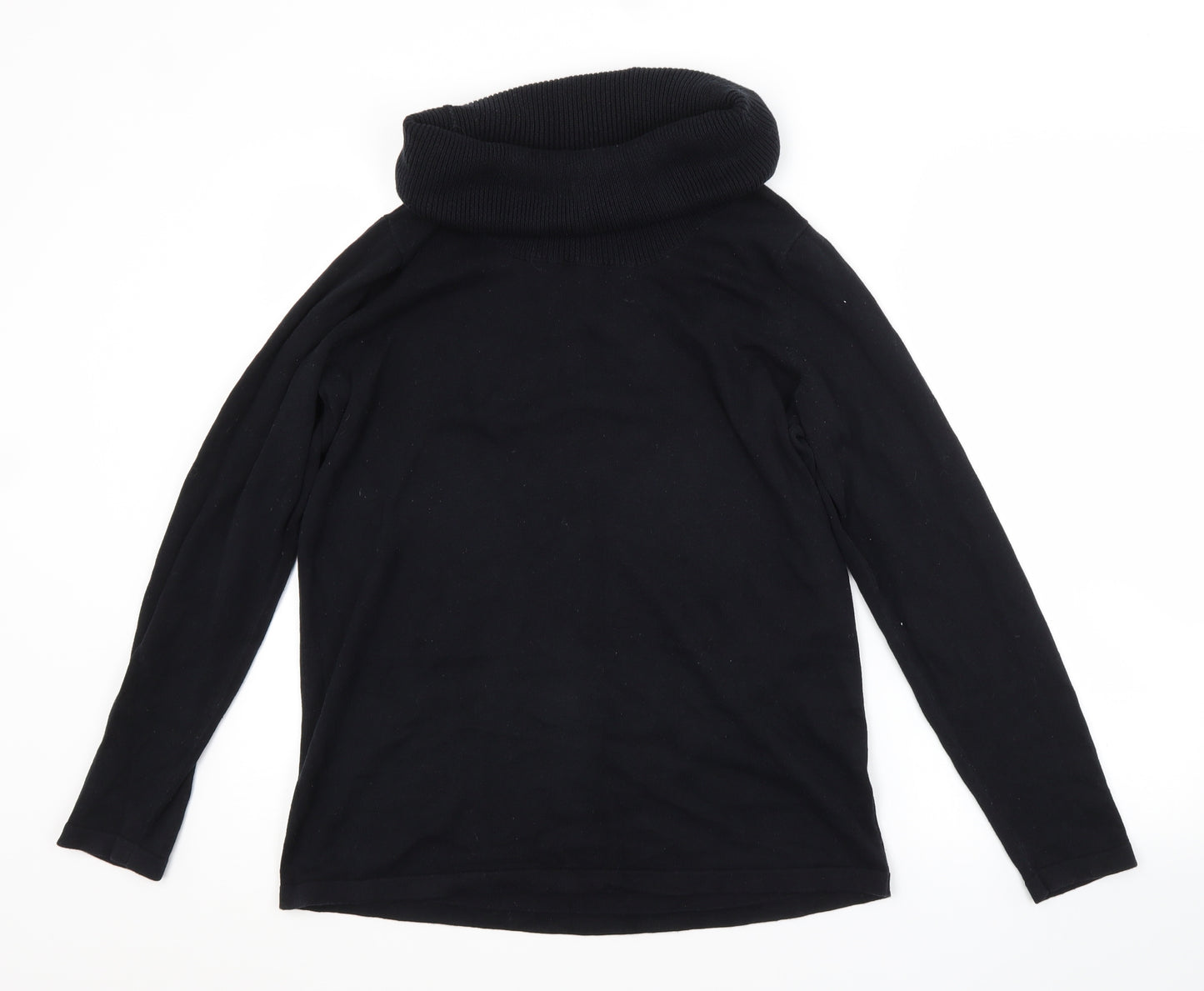 BPC Womens Black Roll Neck  Cotton Pullover Jumper Size 12