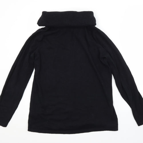 BPC Womens Black Roll Neck  Cotton Pullover Jumper Size 12