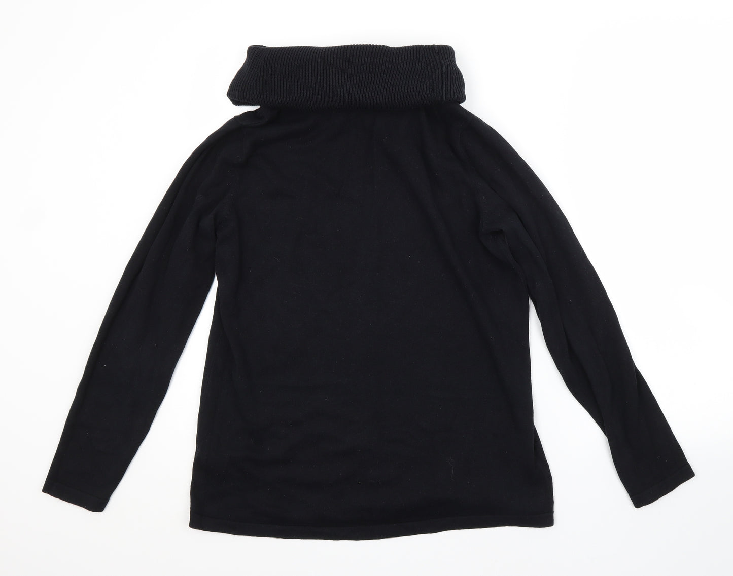 BPC Womens Black Roll Neck  Cotton Pullover Jumper Size 12