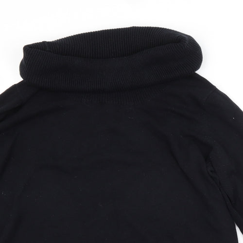 BPC Womens Black Roll Neck  Cotton Pullover Jumper Size 12