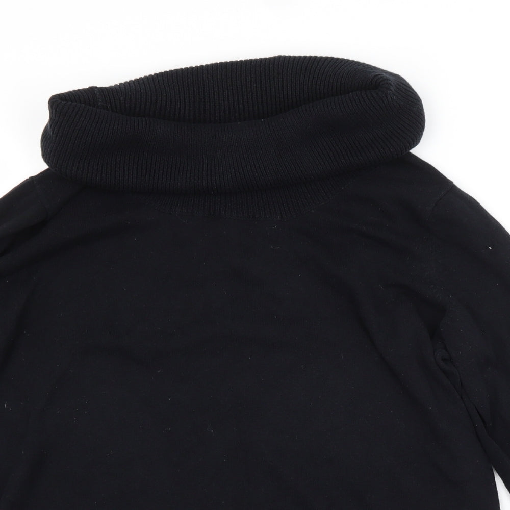BPC Womens Black Roll Neck  Cotton Pullover Jumper Size 12