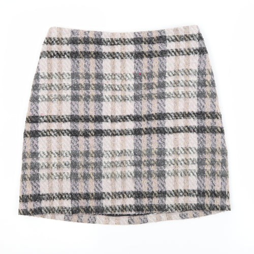 New Look Womens Multicoloured Check Polyester A-Line Skirt Size 8
