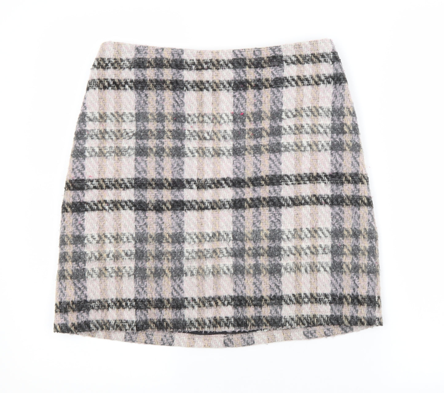New Look Womens Multicoloured Check Polyester A-Line Skirt Size 8