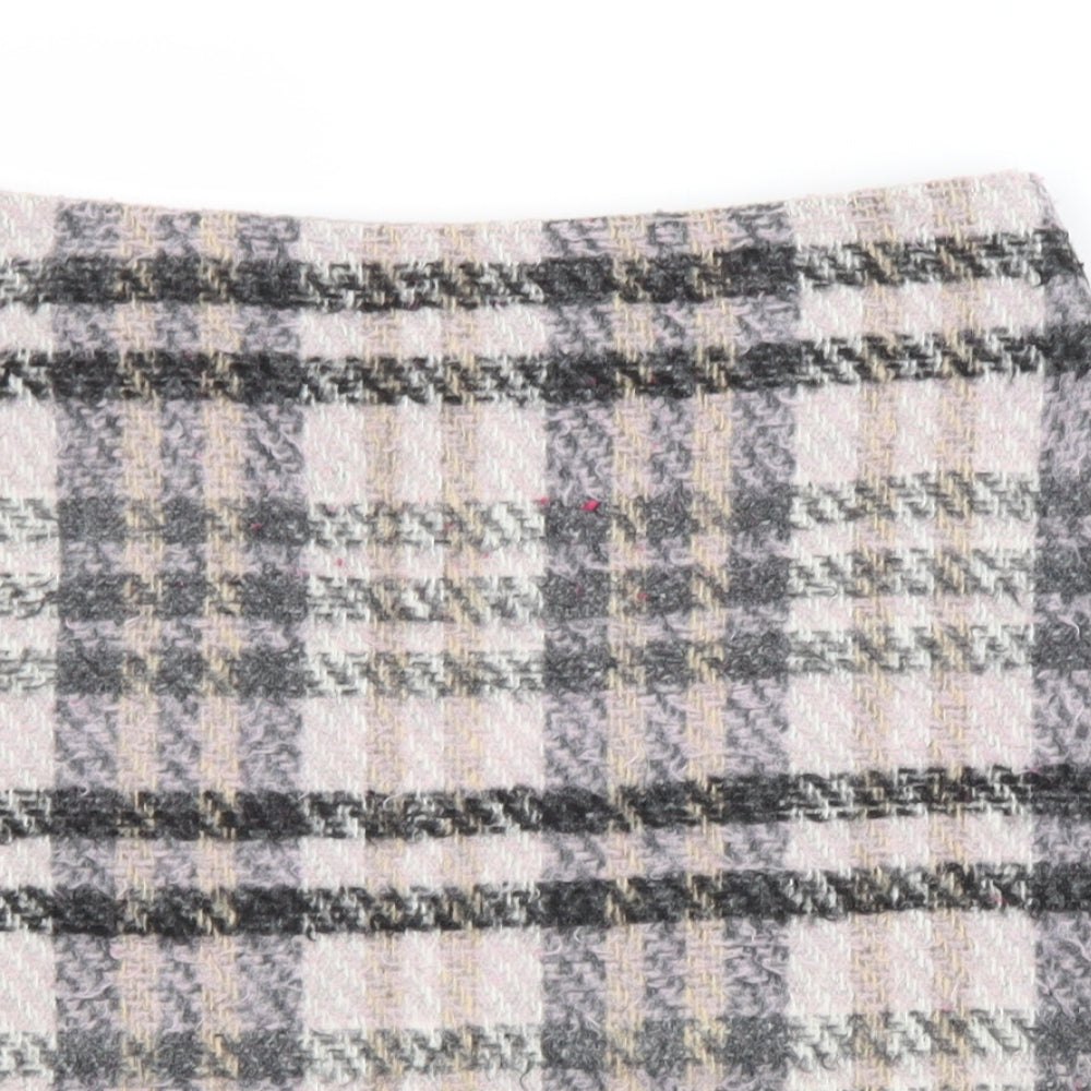 New Look Womens Multicoloured Check Polyester A-Line Skirt Size 8