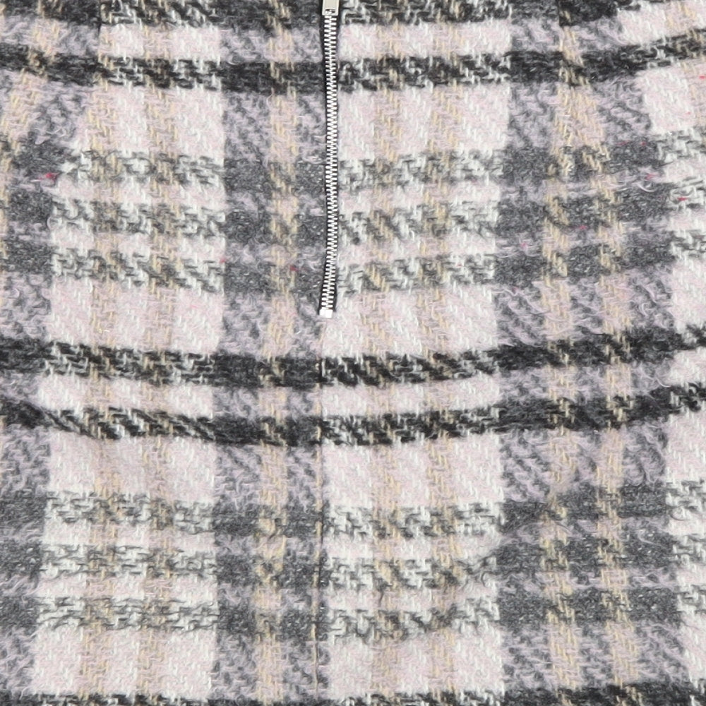 New Look Womens Multicoloured Check Polyester A-Line Skirt Size 8