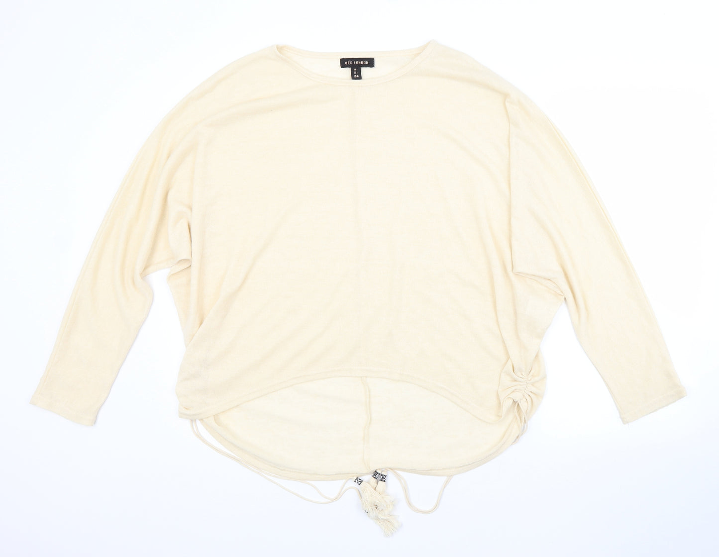 QED London Womens Beige Crew Neck  Viscose Pullover Jumper Size L