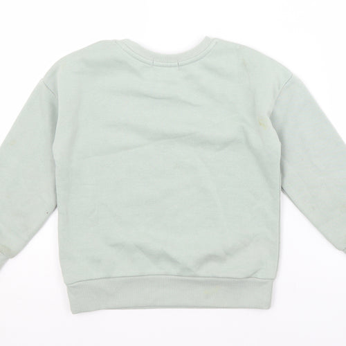 Primark Girls Green  Cotton Pullover Sweatshirt Size 6-7 Years