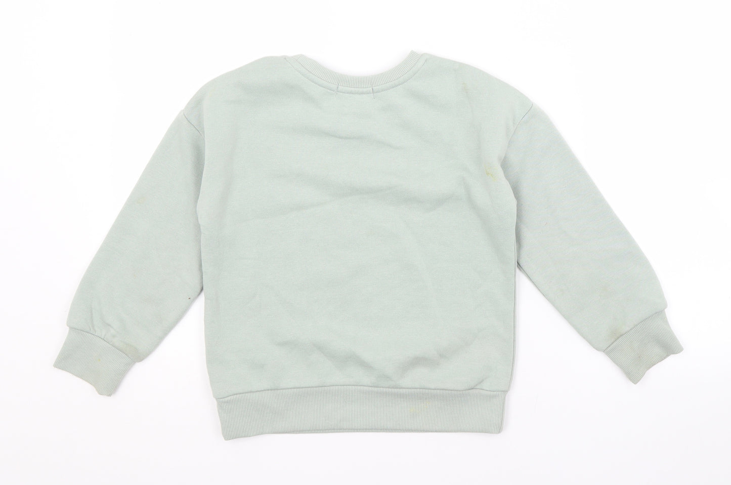 Primark Girls Green  Cotton Pullover Sweatshirt Size 6-7 Years