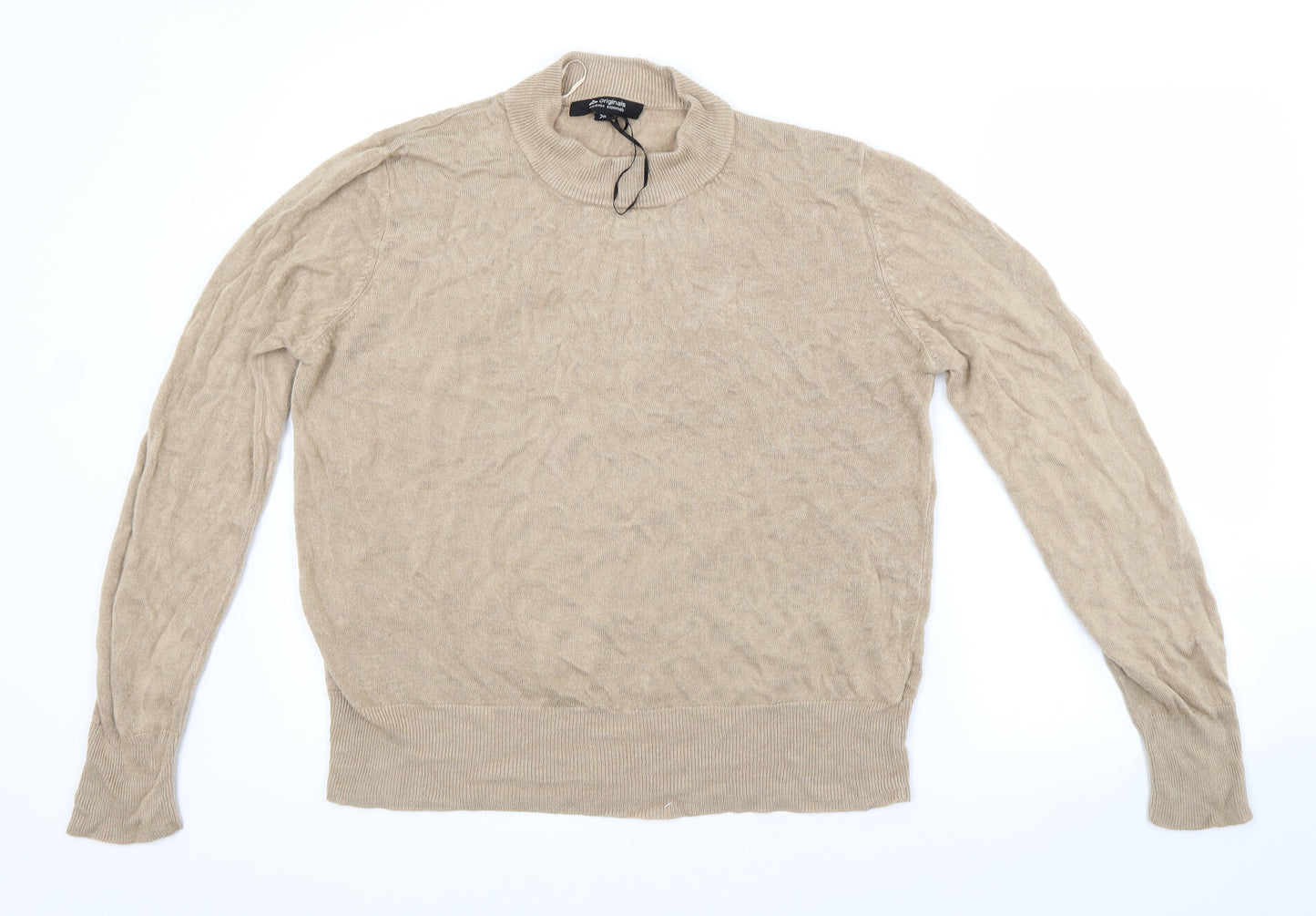 Preworn Womens Brown Crew Neck  Acrylic Pullover Jumper Size 20