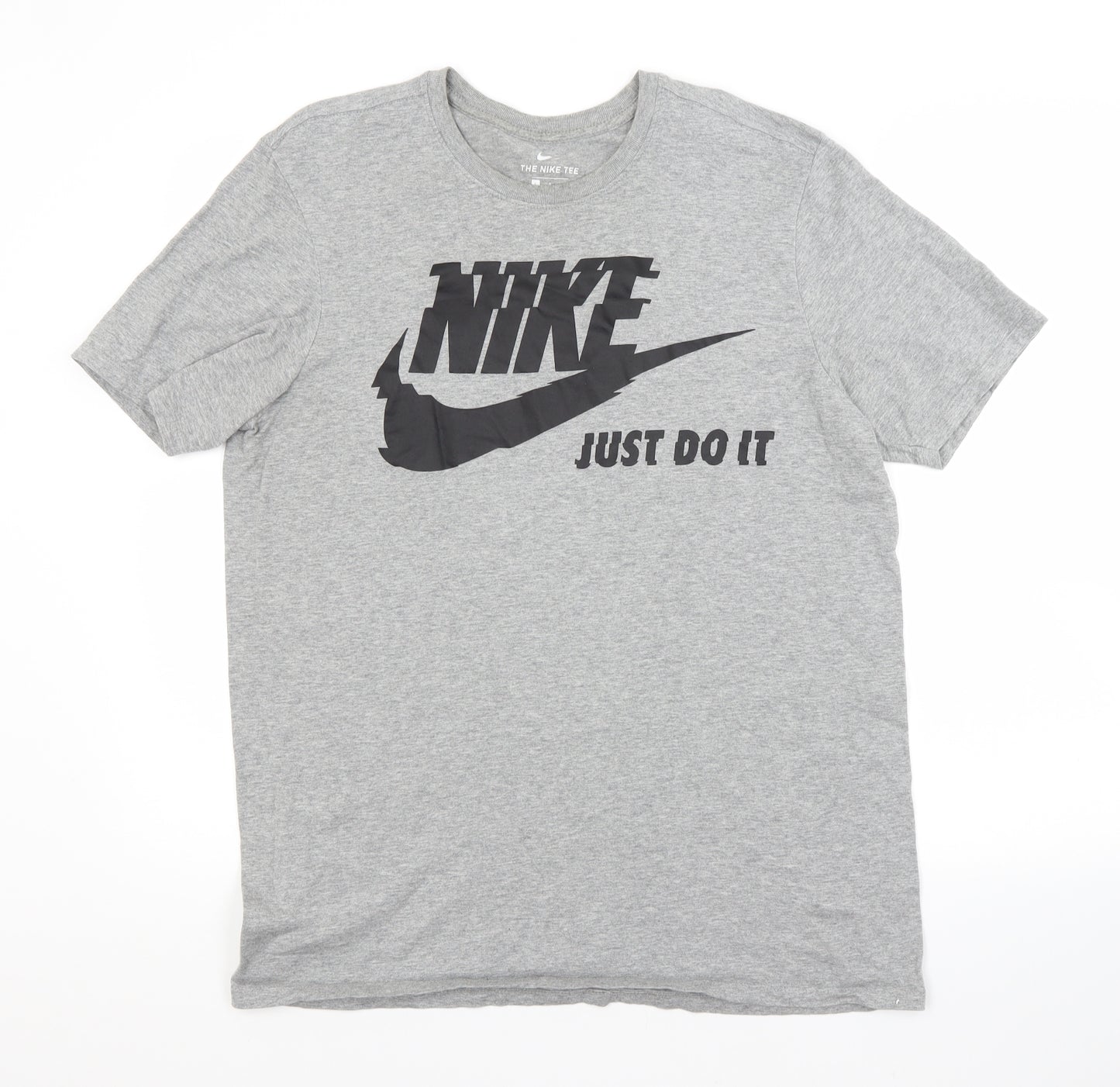 Nike Mens Grey  Cotton  T-Shirt Size L Crew Neck