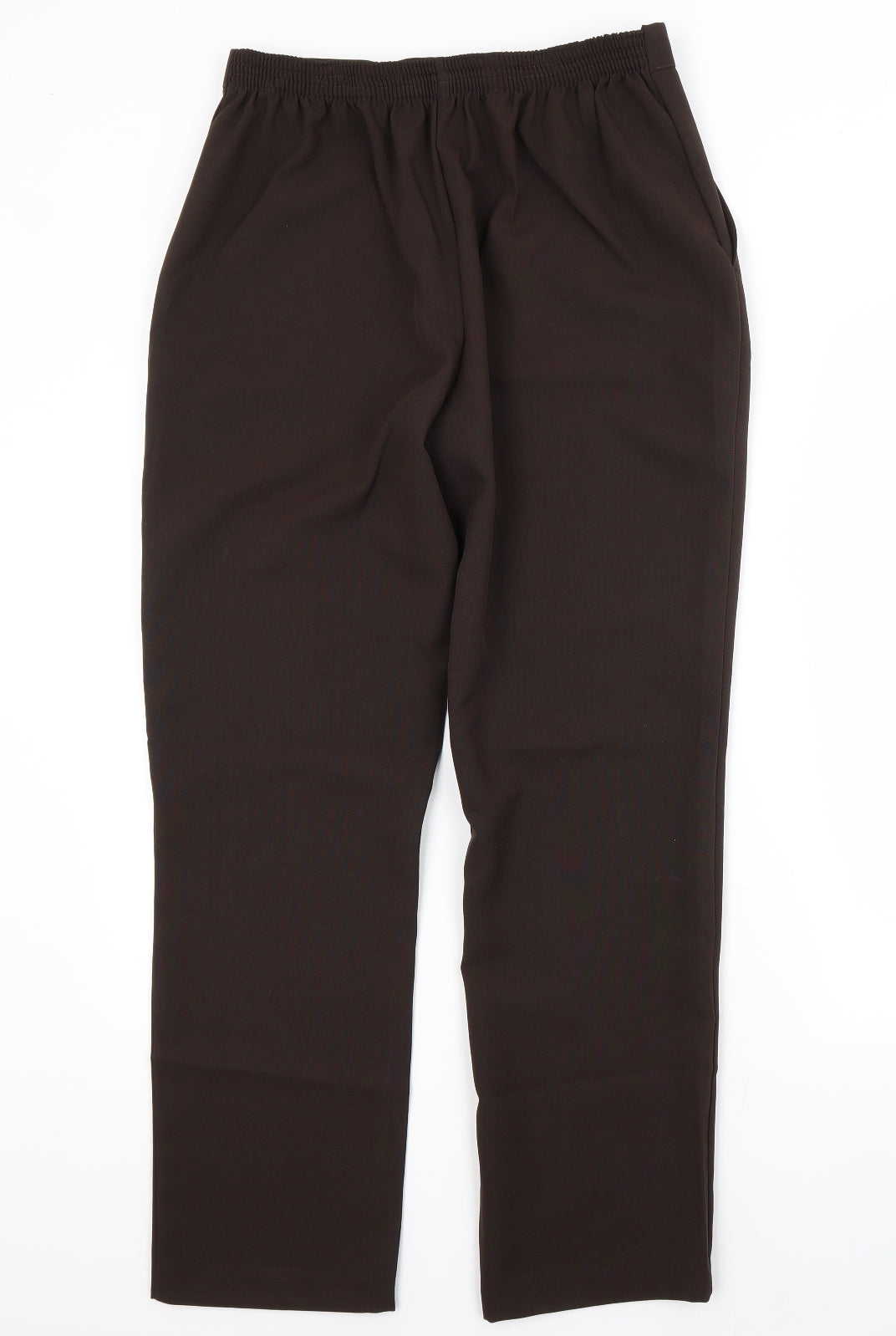 Preworn Womens Brown  Polyester Trousers  Size 12 L28 in Regular