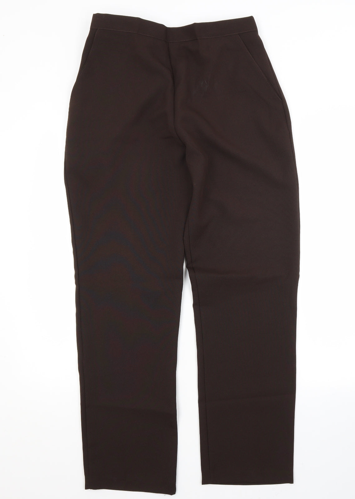 Preworn Womens Brown  Polyester Trousers  Size 12 L28 in Regular