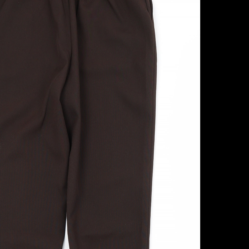 Preworn Womens Brown  Polyester Trousers  Size 12 L28 in Regular
