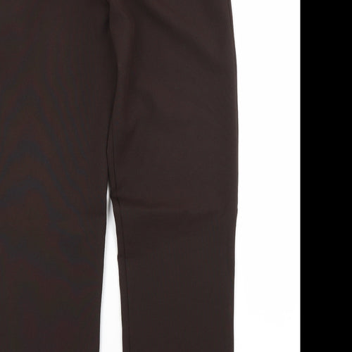 Preworn Womens Brown  Polyester Trousers  Size 12 L28 in Regular